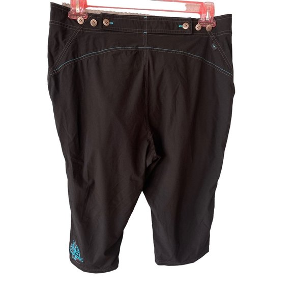 Novara Cycling Pants Crop Large Women's Capri Padded Liner Black Embroidered - Picture 3 of 16